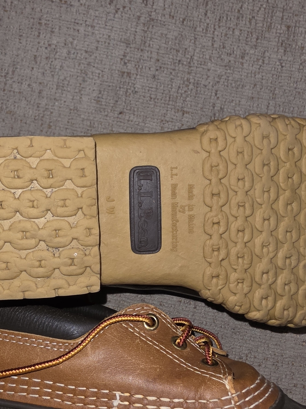 LL BEAN Men's Two-Tone Brown Duck Boots - Casual Outdoor Shoes - Picture 4 of 7
